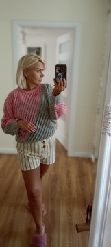 Ażurowy sweter damski piękne kolory 