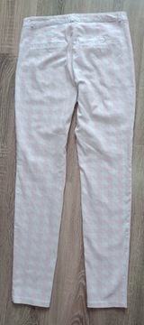 Mohito biało -różowe spodnie w pepitke r. 36