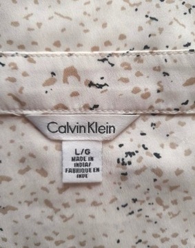 Calvin Klein top bez rękawów biały skóra węża r. L