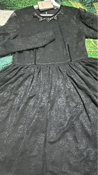 Twin set czarna sukienka koronkowa L