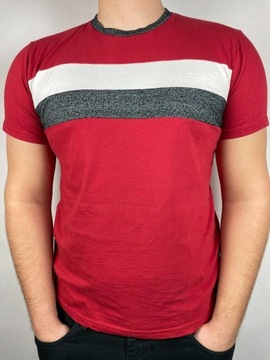 T-shirt Pierre Cardin L czerwony w paski