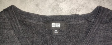 Sweter Uniqlo r. XS 100% wełna NOWY szary