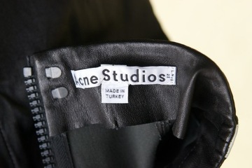 ACNE Studios spodnie legginsy skóra lampasy