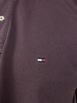 Koszulka Polo Tommy Hilfiger L Two Ply burgundowa