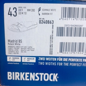 Klapki Birkenstock Madrid 43 skóra