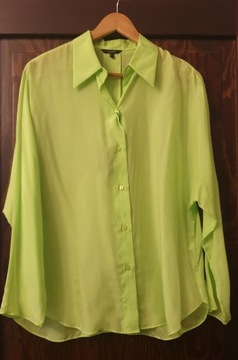Massimo Dutti koszula bluzka S 36 nowa z metką limonka jedwab