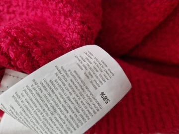 Różowy fuksja sweter w serek oversize nylon akryl Reserved