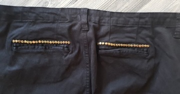 Guess spodnie czarne złote dżety 42 