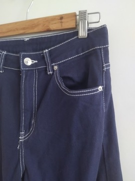 H&M szerokie spodnie z diagonalu szwedy M S