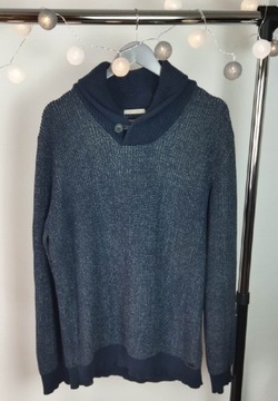 Granatowy sweter 100% bawełna XL Selected Homme