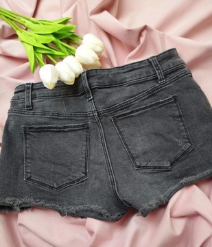 Zara krótkie czarne spodenki jeans Rozmiar S / 36