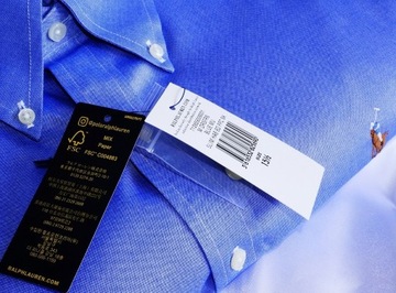Koszula Polo Ralph Lauren L 42 Imperial semi-shiny stretch  niebieska