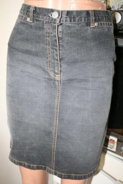 spódnica jeansowa roz 36 S czarna do kolan LOOK