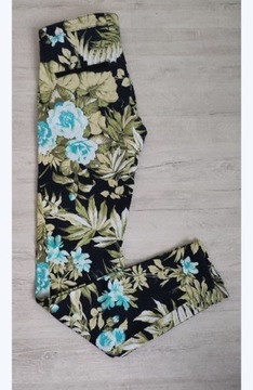 Spodnie jeansowe kwiaty ZARA r.34