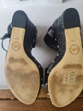 MICHAEL KORS ELLEN WEDGE CZARNE SANDAŁY KOTURNY 38