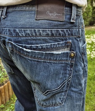 Spodnie jeansowe Pepe Jeans 34 jeansy 34 przetarcia Classic 