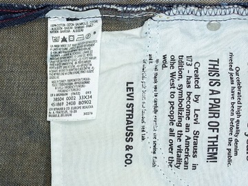 Jeansy spodnie Levi's 504 Straight W 33 L 34 slim