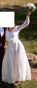 suknia ślubna z jedwabiu w stylu boso
