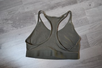 Adidas biustonosz sportowy khaki crop top bluzka S