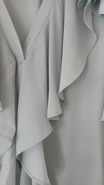 Zara miętowa bluzka z falbanami r.S