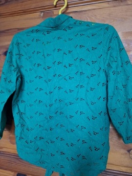 Bluzka damska koszulowa zielona ażurowa 36 Orsay 