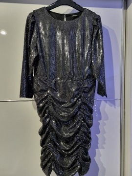 Sukienka wieczorowa marszczona z cekinami Orsay
