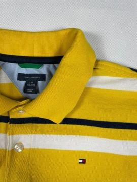 Koszulka Polo Tommy Hilfiger L dziecięca w paski żółta