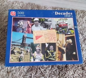 Puzzle kompletne Jumbo 500 Decades lata 50e.
