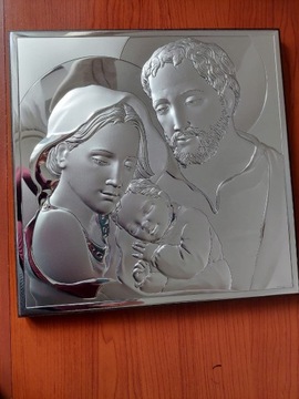 Obraz Święta Rodzina srebrny Valenti
