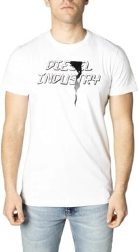 DIESEL t-shirt męski biały L XL 100% bawełna 