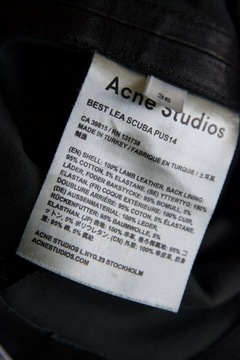 ACNE Studios spodnie legginsy skóra lampasy