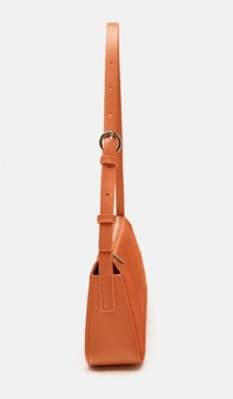 Skórzana torebka z włosiem pomarańczowa