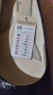 Buty, czółenka damskie rozmiar 38/39 Clara Barson