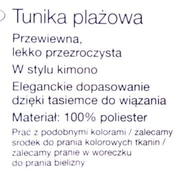 Wyprzedaż! Zmysłowa tunika ESMARA, rozmiar L 