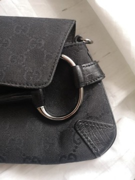 Gucci horsebit Vintage torebka czarna kopertowka