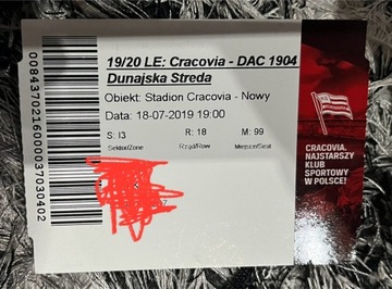 Bilet kolekcjonerski Cracovia - DAC 