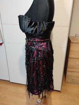 Nowa piękna sukienka czarna z fioletowym L 40