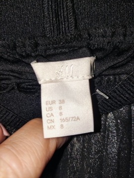 H&M spódnica plisowana czarna ze srebrem 38 