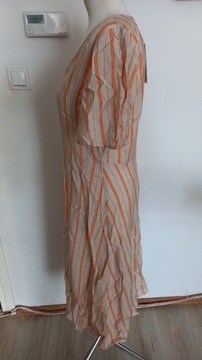 Sukienka w paski, zapinana   rozmiar 36 