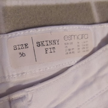 spodnie jeans białe ESMARA rozm. 36