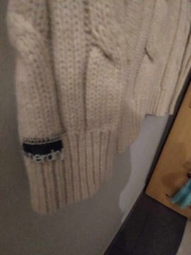 SUPERDRY welniany gruby sweter ze wzorem ,zimowyL