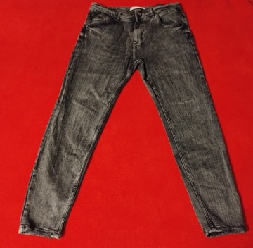 Spodnie jeansowe grafitowe Zara