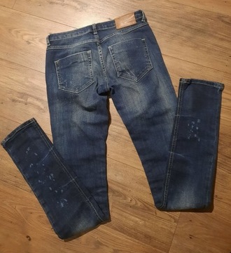 Damskie spodnie jeansowe rurki  Zara XS 34