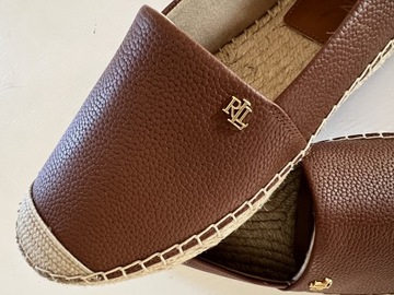 Ralph Lauren skórzane espadryle Cameryn