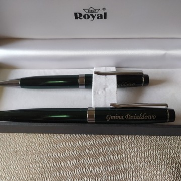 Zestaw długopis metalowy + pióro kulkowe Royal
