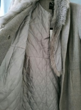 MOHITO 42/XL taliowany płaszcz szalowy kołnierz 