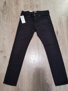 Spodnie męskie jeans dżins JACK JONES Slim Glenn czarne 32/32