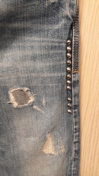 spodnie męskie jeansy z przetarciami PULL&BEAR 42