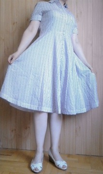 Sukienka kopertowa retro vintage pinup kropki r.L-XL