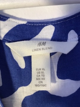 Lniana sukienka oversize H&M rozm. XL - 42